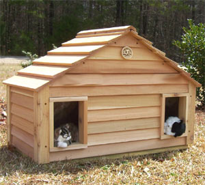 Дачный кедровый домик для котов