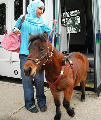 Лошадь-поводырь помогла слепой студентке